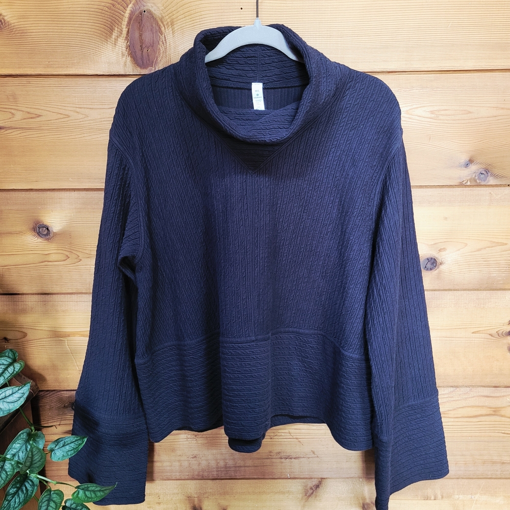 Lululemon Retreat Pullover Black Cowl Neck Sweatshirt